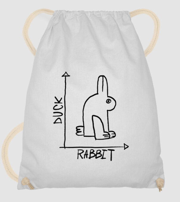 Rață vs Iepure model alb pe tricou