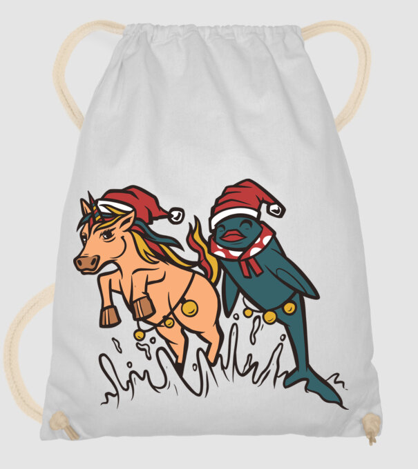 Animale de Crăciun model alb pe tricou