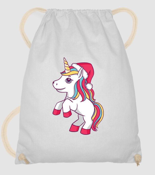 Unicorn de Crăciun model alb pe tricou