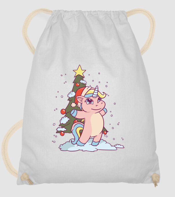 Unicorn de Crăciun model alb pe tricou