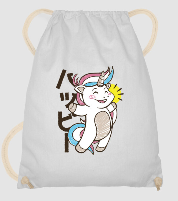 Kawaii unicorn model alb pe tricou