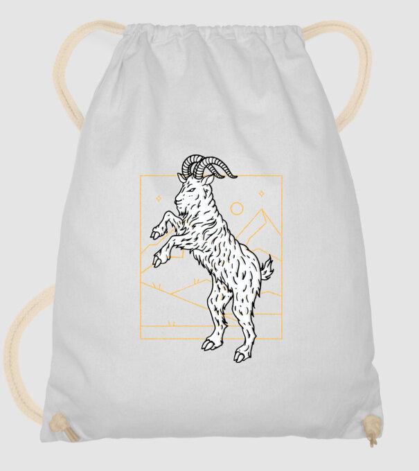 Capră model alb pe tricou