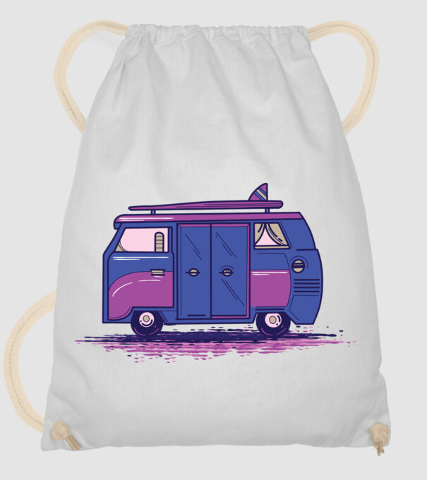 Mașină de camping model alb pe tricou