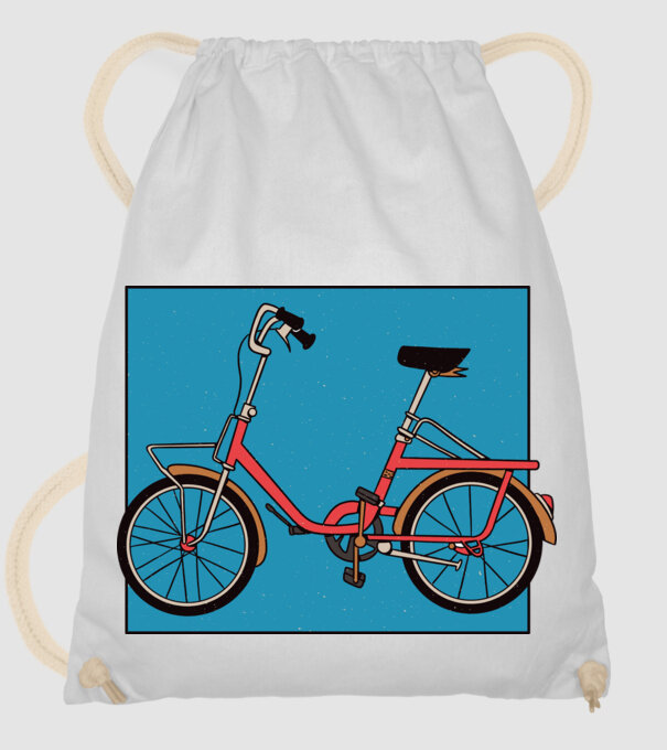 Bicicletă Camping model alb pe tricou