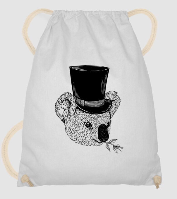 Cilindru Koala model alb pe tricou