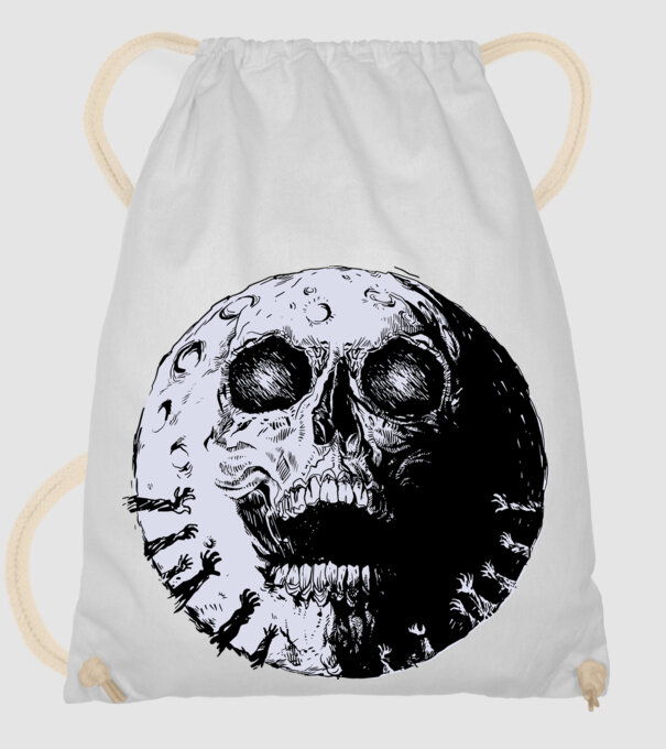 Craniu Lună model alb pe tricou