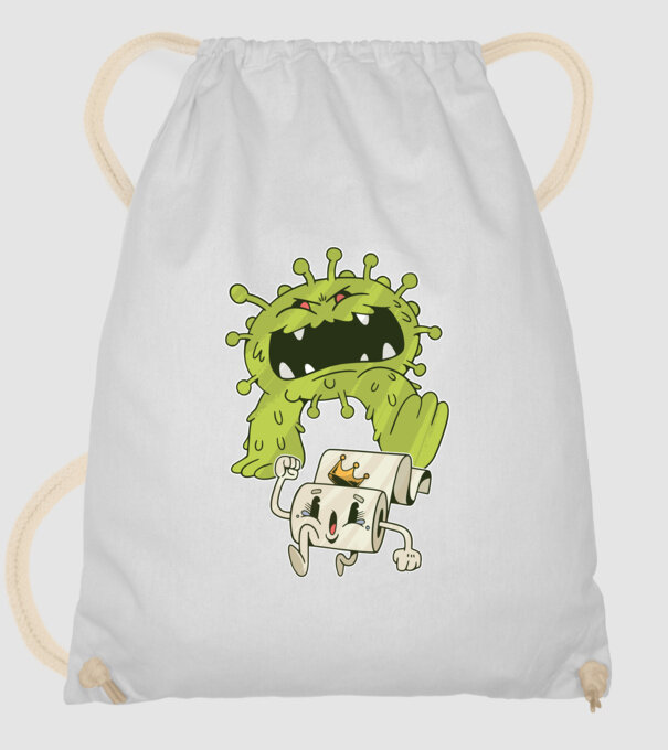 Coronavirus Monstru model alb pe tricou