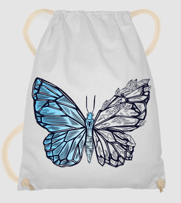 Fluture cristal model alb pe tricou