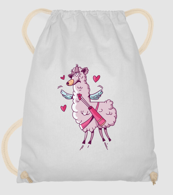 'Dragoste Llama pentru Valentine''s Day' model alb pe tricou
