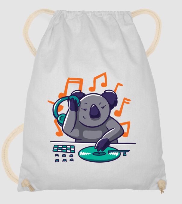 Koala DJ model alb pe tricou