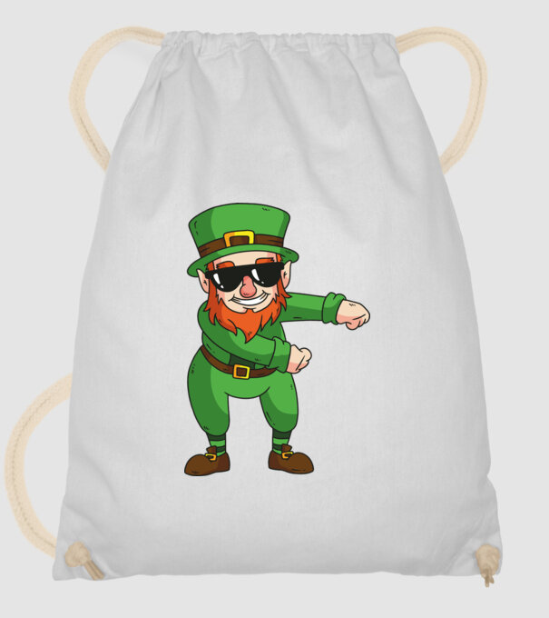 Leprechaun Floss DAB model alb pe tricou