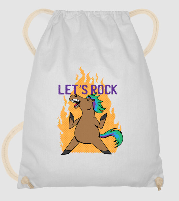 'Let''s Rock - Călăreț' model alb pe tricou