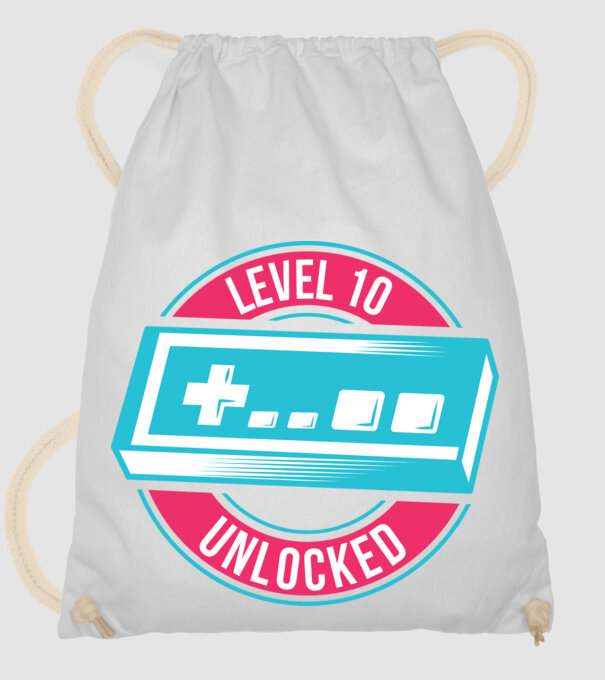 Level 10 Unlocked 10th Birthday model alb pe tricou