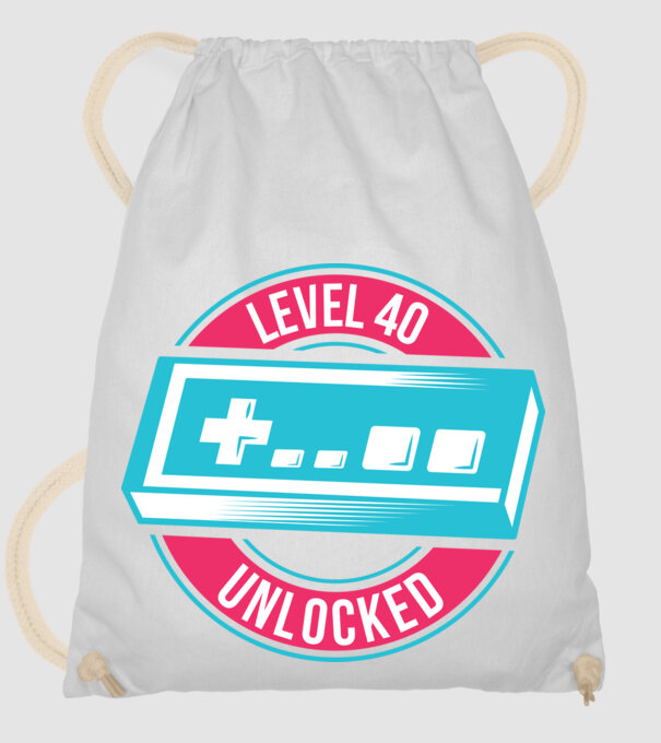 Level 40 Unlocked 40th Birthday model alb pe tricou