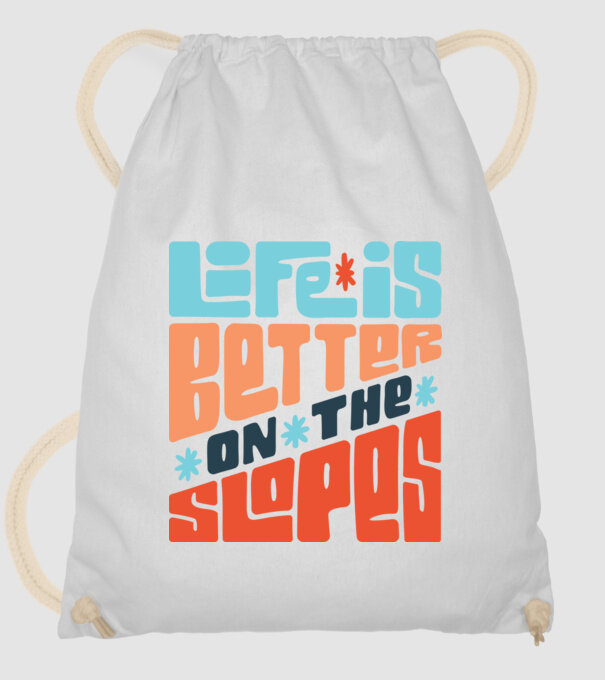 Life is better on the slopes - Snowboard model alb pe tricou