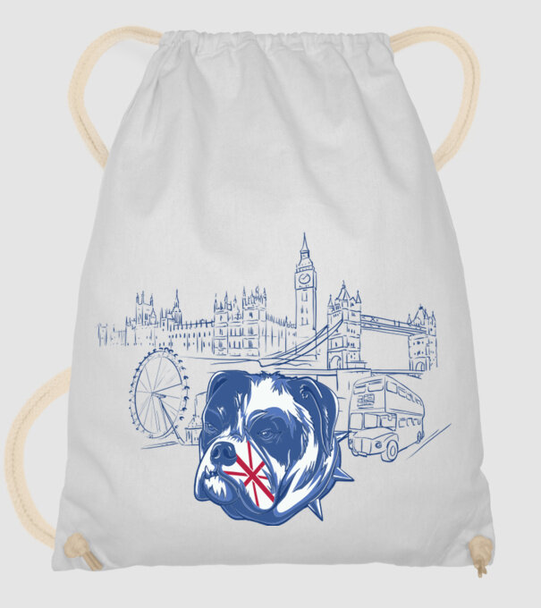 London Bulldog model alb pe tricou