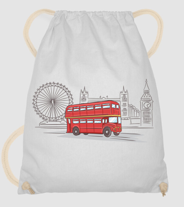 London Bus model alb pe tricou