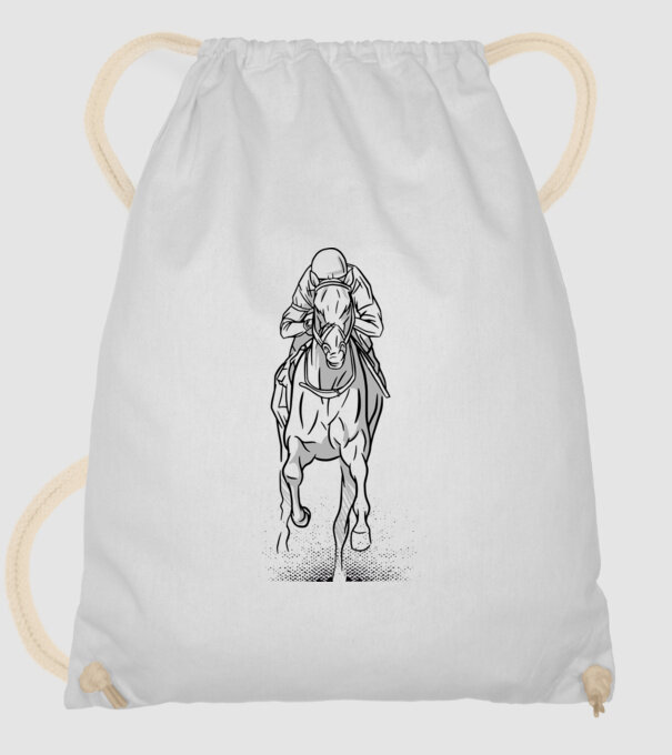 Cursă de cai model alb pe tricou