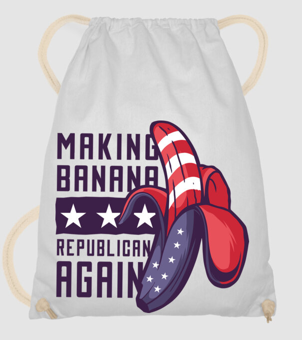 Make Banana Republican Again model alb pe tricou