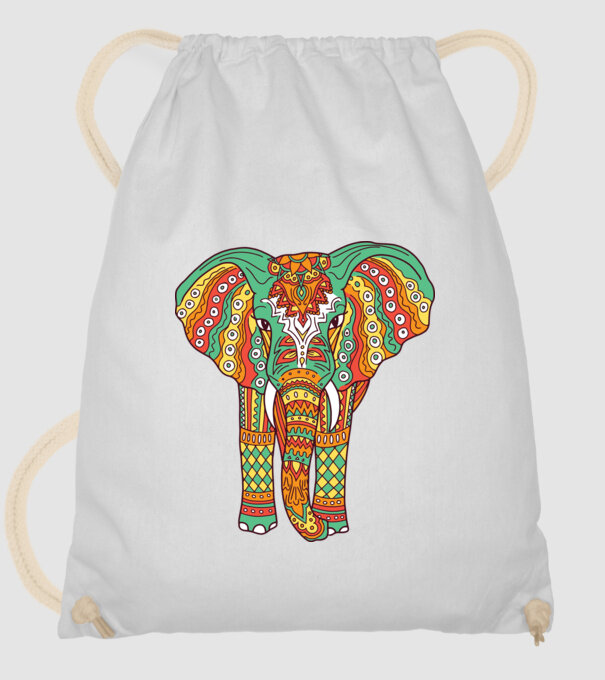 Mandala Elefant model alb pe tricou