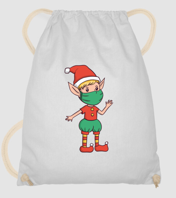 Elf cu mască model alb pe tricou