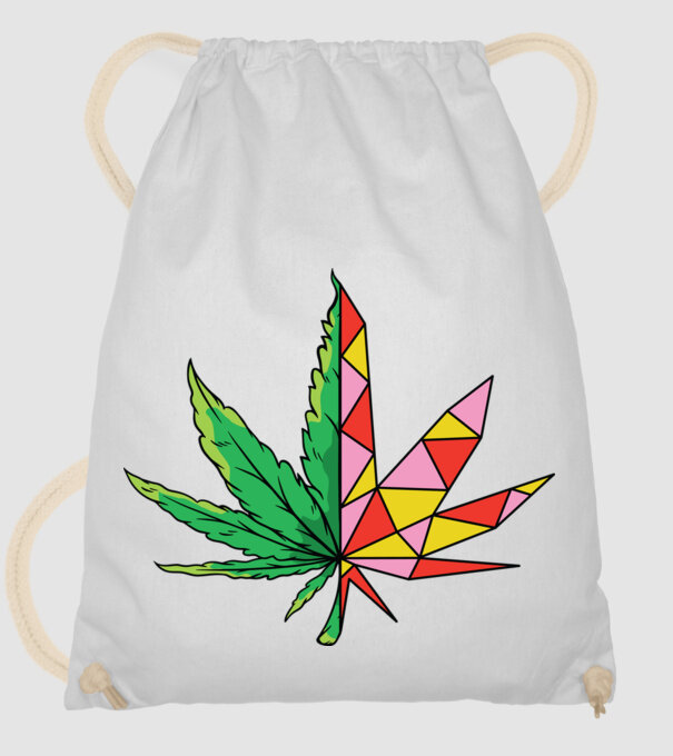 Frunză de marijuana model alb pe tricou