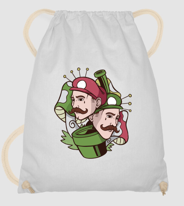 Mario și Luigi model alb pe tricou