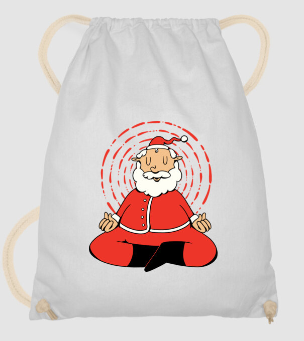Moș Crăciun meditând model alb pe tricou
