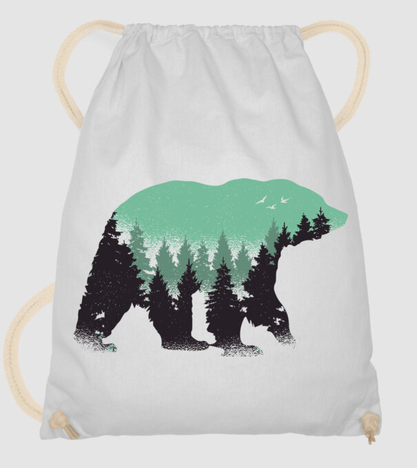 Urs pădure Natură tricou model alb pe tricou