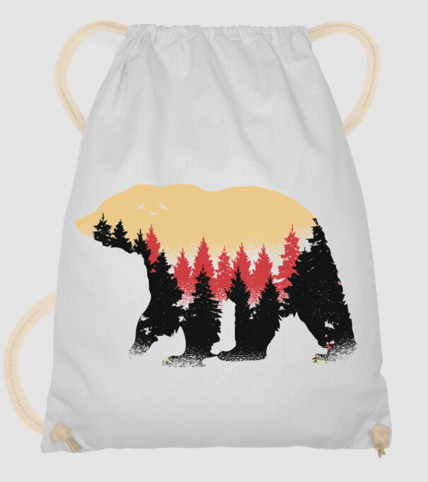 Urs Natură model alb pe tricou