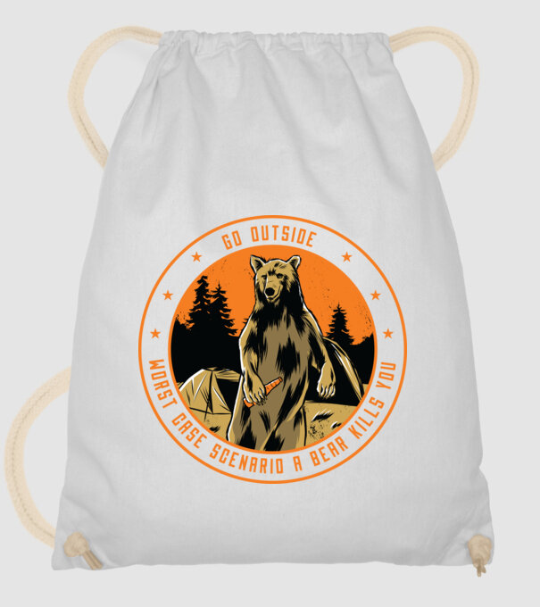 Du-te în natură! În cel mai rău caz te omoară un urs model alb pe tricou