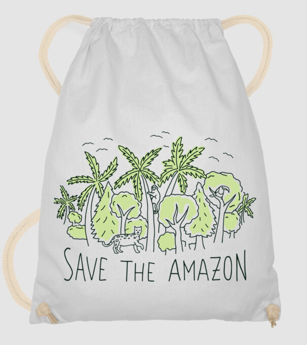 Salvează Pădurea Amazoniană model alb pe tricou