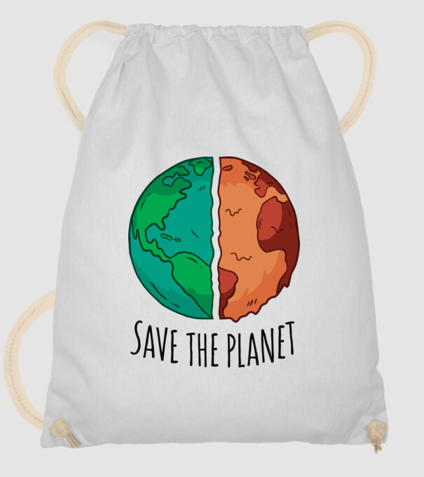 Salvați planeta model alb pe tricou