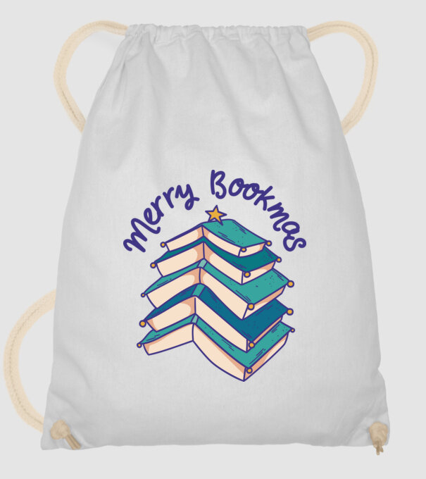 Merry Bookmas Crăciun cu cărți model alb pe tricou