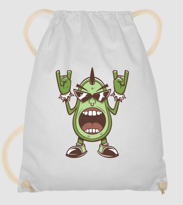 Avocado Metal model alb pe tricou