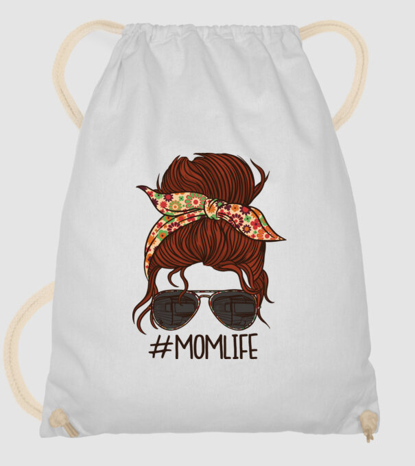 Momlife Hashtag model alb pe tricou
