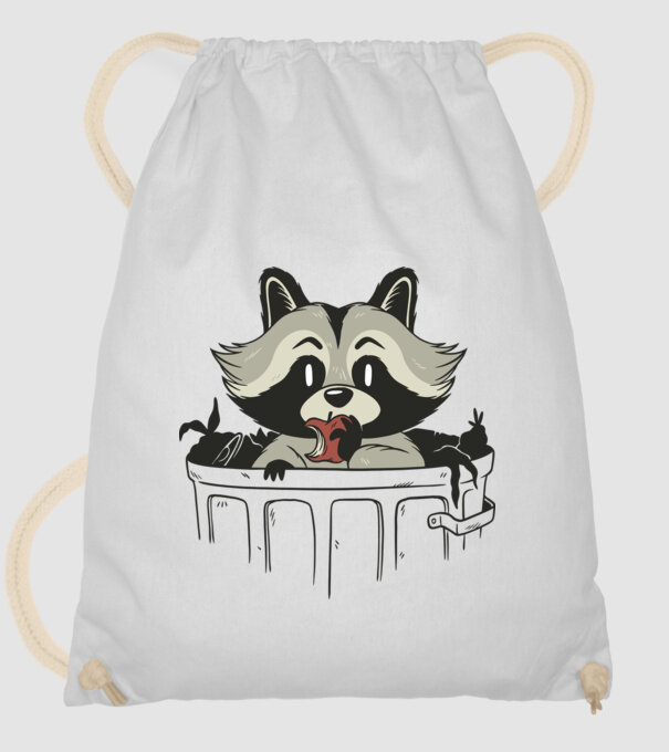 Raton în coș de gunoi model alb pe tricou