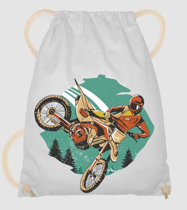 Motociclist motocros model alb pe tricou