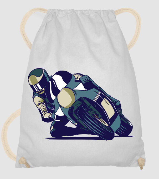 Concurent motocicletă model alb pe tricou