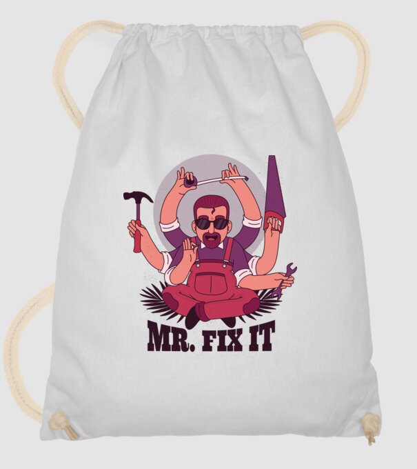 Dl. Fix It - om priceput la toate model alb pe tricou