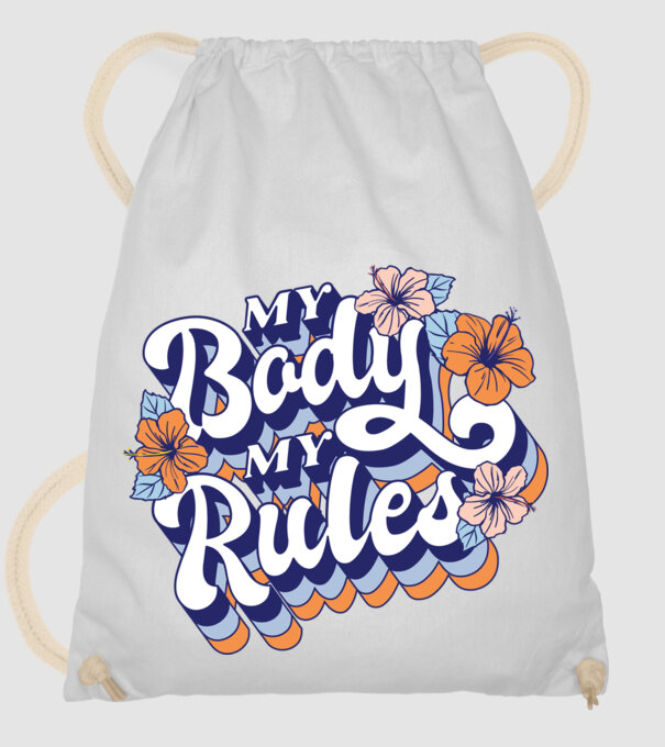 My Body My Rules model alb pe tricou