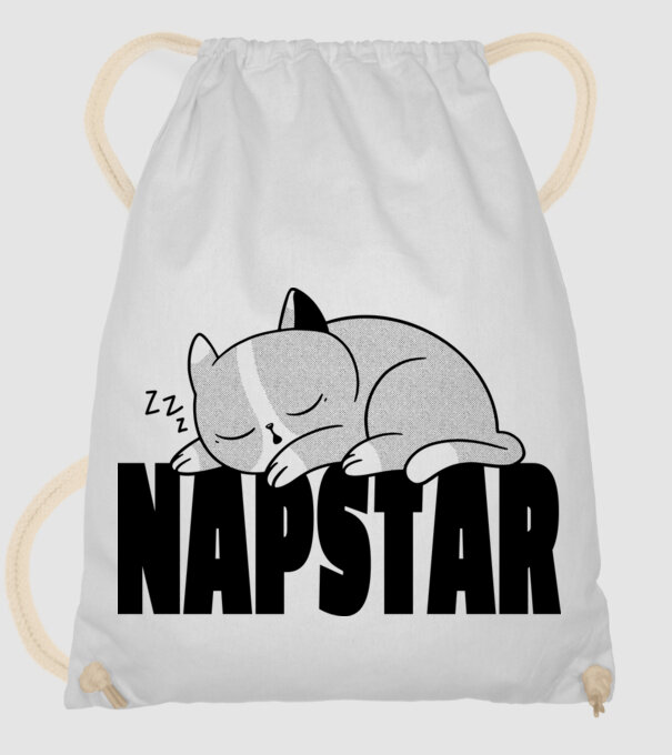 Pisică Napstar model alb pe tricou