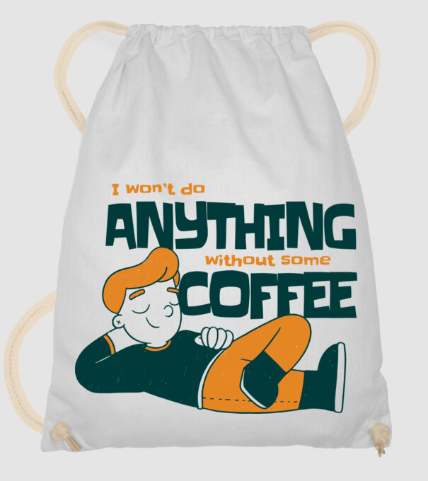 Nu pot fac nimic fără cafea model alb pe tricou