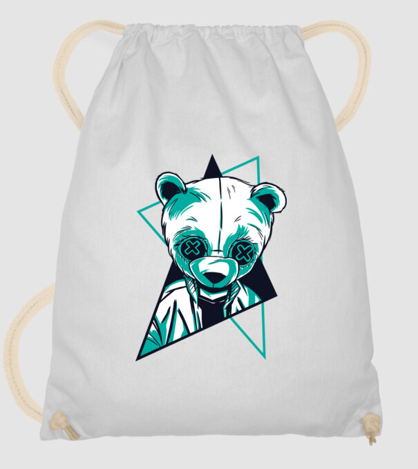 Panda Neon model alb pe tricou