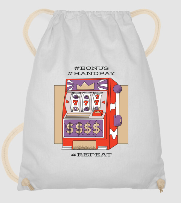 Slot machine model alb pe tricou