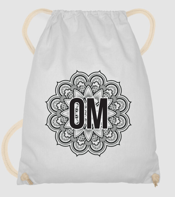 OM Mandala model alb pe tricou