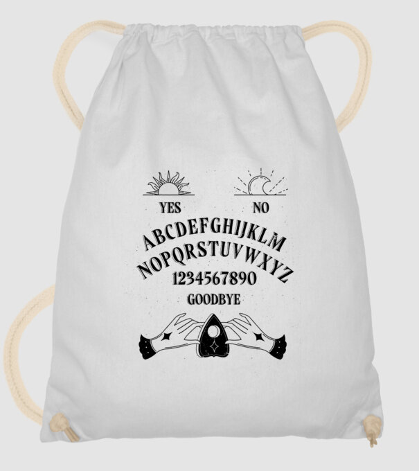 Motiv Ouija model alb pe tricou