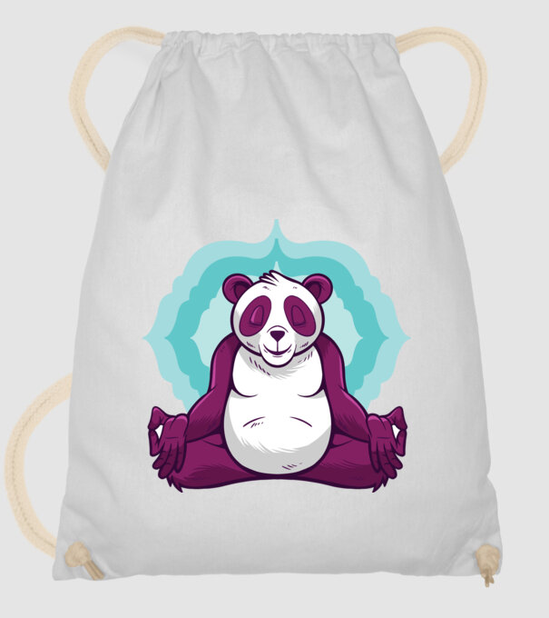 Panda Meditație model alb pe tricou