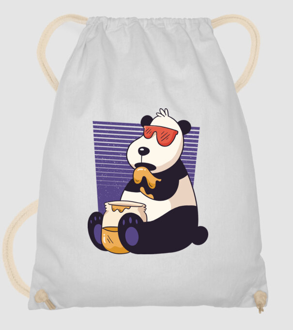 Panda cu miere model alb pe tricou