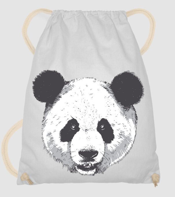 Cap de panda model alb pe tricou